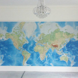 World Map Wallpaper with terrain - Wallpaper