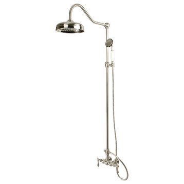 Kingston Brass Rain Drop Shower System, Brushed Nickel