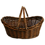 Wald Imports - 17" Dark Willow Basket - Complete your room with one of our wonderful decorative accents. Put the finishing touches to your home decor with this beautiful decorative piece. 17- Dark Willow Basket. Dark Stained Willow Basket With Folding Handles. Size: 17" X 12" X 5.25"H, 7" Oah.