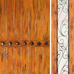 Prehung Door with One Sidelite, Entry, Knotty Alder, Clavos - Front Doors