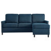 Ashton Upholstered Fabric Sectional Sofa, Azure