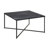 Alismar Square Coffee Table, Black, Black Metal Base
