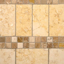 Mixed Travertine And Luxor Gold Limestone - Tile