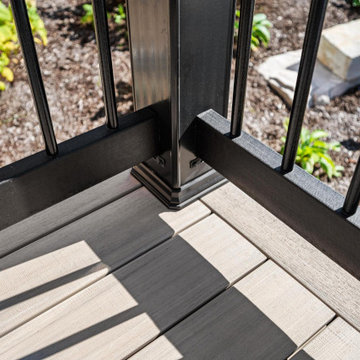 Patio, Pool & French White Oak Decking & Radiance Rail Black