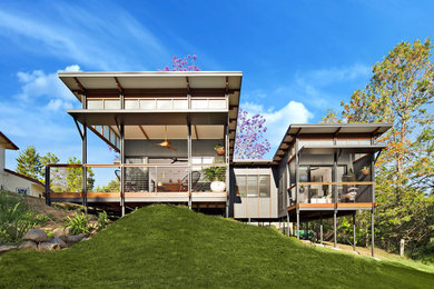 Design ideas for a small tropical home design in Brisbane.