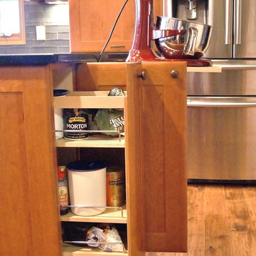 Mixer and Baking storage at end of island