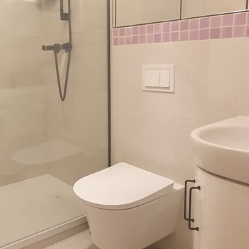 Duschbad | Mini mit begehbarer Dusche und Einbauspiegelschrank