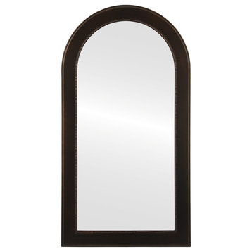 Yvonne Framed Full Length Mirror, Crescent Cathedral, 27.4"x51.4", Rubbed Bronze
