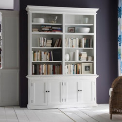 Newport Medium Library Unit - Glass Display Cabinets & Hutches