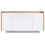 Temahome - Skin Sideboard - Skin sideboard stands for simplicity and pure functionality. The immaculate white is broken by the thin width wood veneer which surrounds the piece on its outside, and covers the whole piece inside. With four doors and lots of storage space, all that is seen are the marvelous lines of this amazing piece suited for living, dinner rooms or even kitchens. Assembly is required.