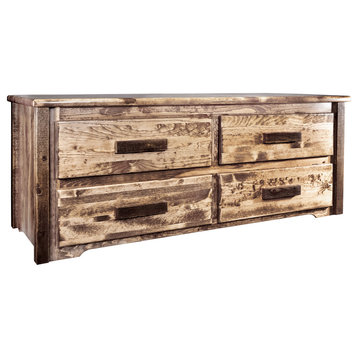 Homestead Collection 4-Drawer Sitting Chest, Stain and Clear Lacquer Finish