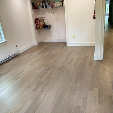 EAST QUOGUE: 4" SELECT WHITE OAK INSTALLED & FINISHED WITH CUSTOM GRAY STAIN