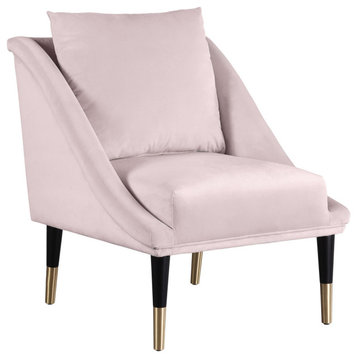 Elegante Velvet Upholstered Accent Chair, Pink