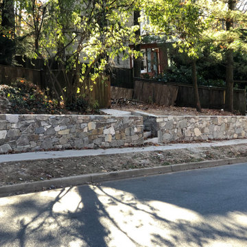 Building Stone Dry Stack Retaining Wall in Takoma Park MD