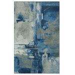 Mohawk Home - Mohawk Home Fusion Blue Abstract, 3' X 5' - Inspired by the artistic washes of color that cover contemporary art masterpieces, the Mohawk Home Fusion Area Rug features a modern abstract design in hazy hues of grey, blue, tan, beige, and cream. Made with exclusive EverStrand, a premium polyester yarn created from post-consumer recycled plastic bottles, this eco-friendly rug offers a soft feel and superior color clarity with the dependable durability needed for busy households. Available in scatters, runners, 5x8, 8x10, and other popular sizes, this area rug is a great choice for adding style to a variety of spaces in your home.