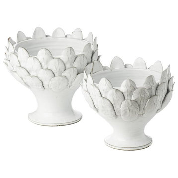 White Artichoke Footed Centerpiece, Large