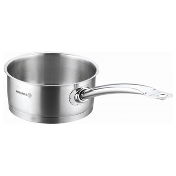 KorkmazStainless Steel Stockpot with Lid and Handles, Silver, 2.8 Quart