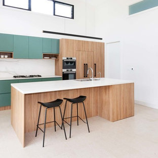 Soft Green & Timber Grain Kitchen