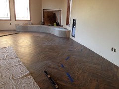 Porcelain Tiles That Look Like Wood These Were Taken When They Only Half Done With The Room While I Do Love It Does Seem To Be More Labor Intensive For Tile Guys