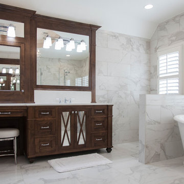 Contemporary Floor to Ceiling Tiled Master Bathroom