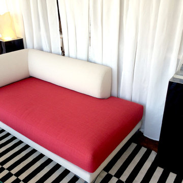 Chic Red, Black and White Living Area