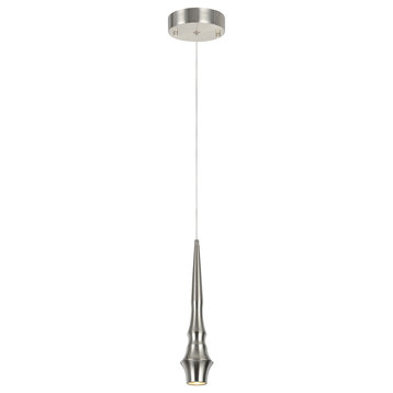 61070-1 LED 1-Light Hanging Mini Pendant Ceiling Light Brushed Nickel