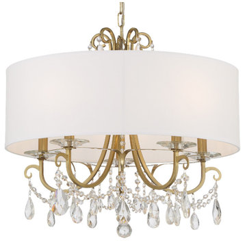 Othello 5 Light Chandelier in Vibrant Gold with Hand Cut Crystal
