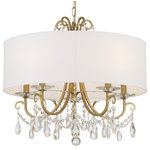 Crystorama - Othello 5 Light Chandelier in Vibrant Gold with Hand Cut Crystal - Classic like a timeless piece of jewelry  the Othello collection dazzles with traditional glamour. This lavish fixture is decorated with swags of faceted cut crystal jewels  optimally cut for awe inspiring sparkle. These fixtures add the perfect bit of glam to any room  and are sure to catch the eye and the light.&nbsp