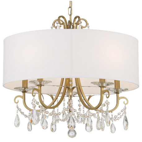 Othello 5 Light Chandelier in Vibrant Gold with Hand Cut Crystal