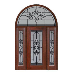 Prehung Side lights-Transom Door 80 Fiberglass Salento Full Lite - Front Doors