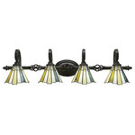 Toltec Lighting - Toltec Lighting 164-DG-9335 Elegant� - Four Light Bath Bar - Elegant? 4 Light Bath Bar Shown In Dark Granite Finish With 7" Sequois Tiffany Glass.Assembly Required: TRUE Shade Included: TRUEDark Granite Finish with Sequois Tiffany Glass *Number of Bulbs:4 *Wattage:100W *Bulb Type:Medium Base *Bulb Included:No *UL Approved:Yes