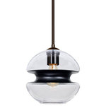 Besa Lighting - Besa Lighting 1TT-HULA8BK-EDIL-BR Hula 8 - 1 Light Stem Pendant - Canopy Included: Yes  Canopy DiHula 8 1 Light Stem  Black Clear/Black GlUL: Suitable for damp locations Energy Star Qualified: n/a ADA Certified: n/a  *Number of Lights: 1-*Wattage:60w Incandescent bulb(s) *Bulb Included:No *Bulb Type:Incandescent *Finish Type:Black