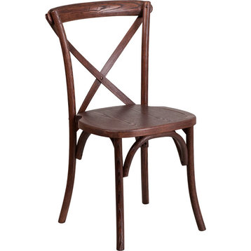 HERCULES Series Stackable Wood Cross Back Chair, Mahogany
