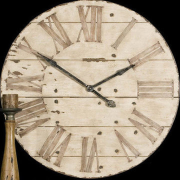 Uttermost Harrington Clock in Antiqued Ivory Face