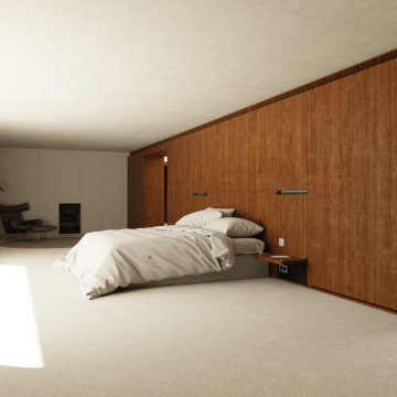 Richmond House - Master Bedroom - Concrete, Terrazzo, Wood