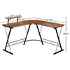 L Shaped Computer Desk, Monitor Stand Modern Industrial Style for Home Office