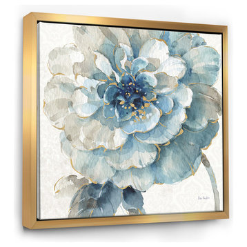 Designart Indigold Gold Country Flower Country Painting Print, Gold, 30x30