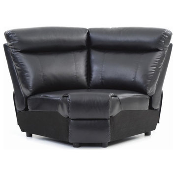 Glory Furniture Ward Faux Leather Wedge Chair in Black