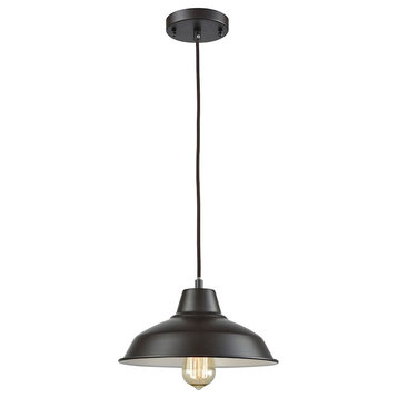 Thomas Lighting Classic Loft 1-Light Pendant, Bronze/Black Shade