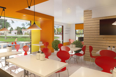 Дизайн интерьера ресторан быстрого питания ZAP Chicken в Бразилии