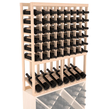 High Reveal Wine Rack Display, Pine, Satin Finish