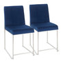 Brushed Stainless Steel, Blue Velvet