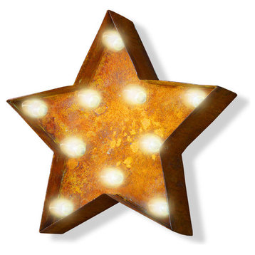 Small Rusted Star Marquee Light by Iconics