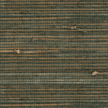 Reju Charcoal Grasscloth Wallpaper, Bolt