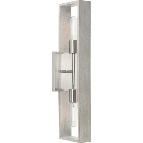 Boundary 2-Light Wall Bracket, Brushed Nickel