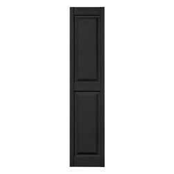 Builders Edge - Builders Edge Shutters. 15 in. x 67 in. Raised Panel Shutters Pair #002 Black 03 - Window Blinds