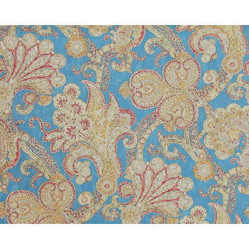 Blue paisley fabric floral home decorating material, Standard Cut