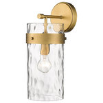 Z-Lite - Fontaine 1-Light Wall Sconce In Rubbed Brass - This 1-Light Wall Sconce From Z-Lite Is A Part Of The Fontaine Collection And Comes In A Rubbed Brass Finish.It Measures 16" High X 8" Long X 6" Wide. This Light Uses 1 Medium Bulb(S). Damp Rated. Can Be Used In Humid Environments Like Bathrooms Or Covered Outdoor Areas. This item includes a 1 year warranty. This item ususally ships in 2 days.   This light requires 1 ,  Watt Bulbs (Not Included) UL Certified.