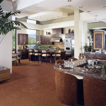 Renovation home with brown cork flooring