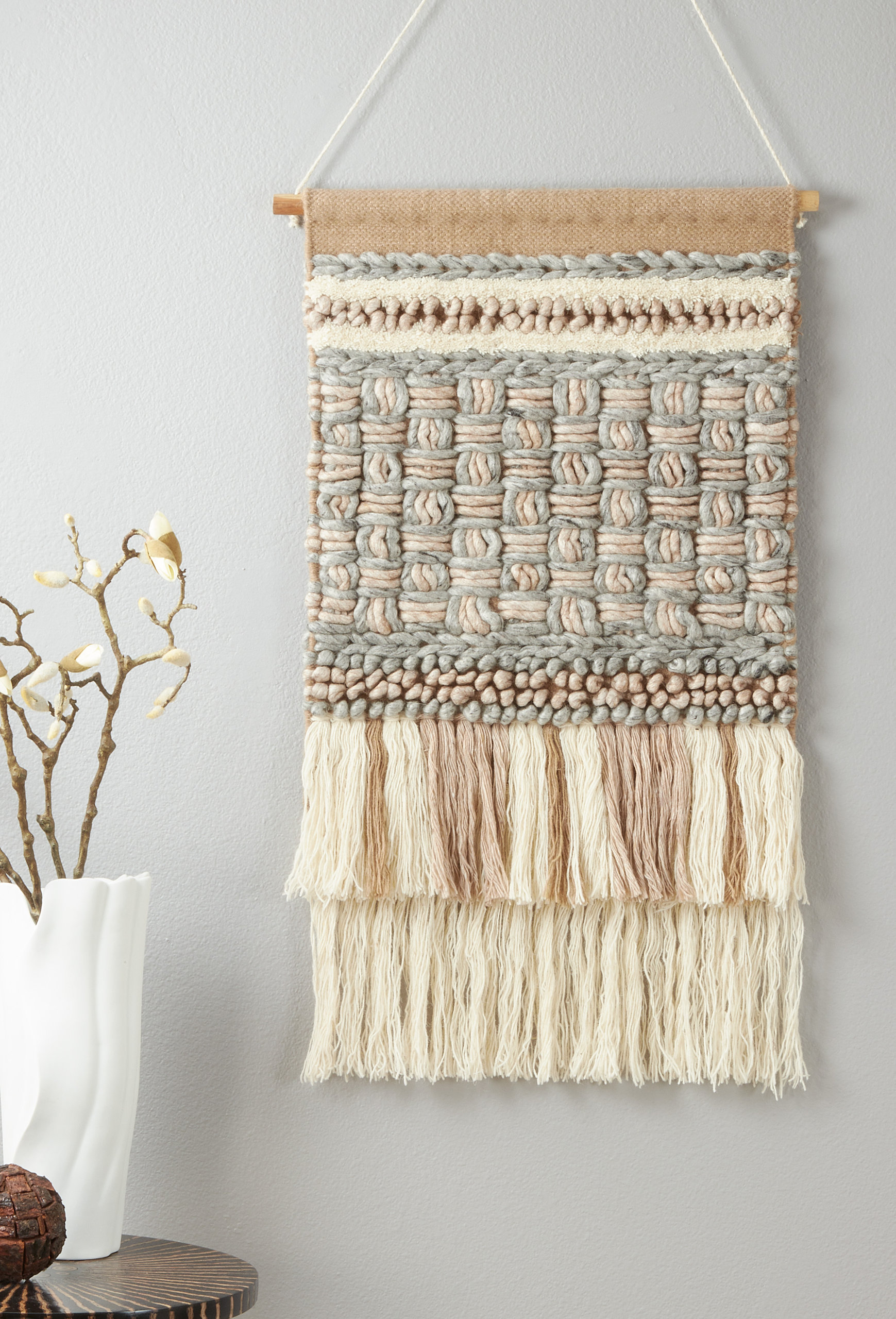 Wall Hanging With Textured Woven Design - Tapestries - by Saro ...